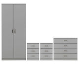 DAKOTA 2 DOOR WARDROBE BEDROOM SET - LIGHT GREY