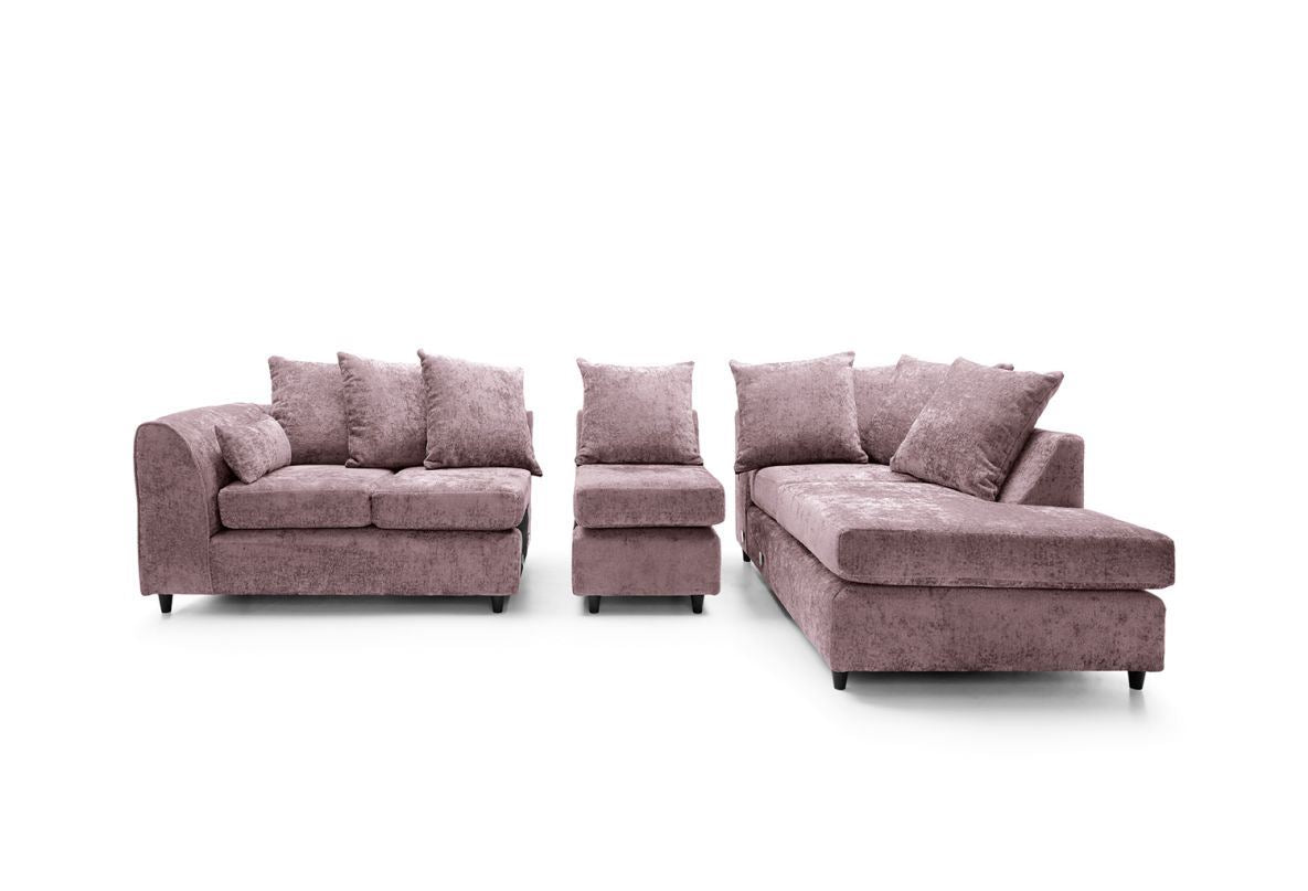 Heidi Right Hand Facing Corner Sofa Plus - Pink