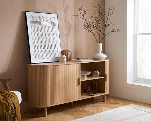 Axel 2 Door Fluted Sideboard - Oak