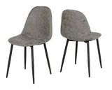 HAMILTON & ATHENS LARGE DINING SET (X6 CHAIRS) - MEDIUM OAK EFFECT/GREY FAUX LEATHER