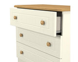Warwick 3 Drawer Chest - Cream Ash with Modern Oak Top