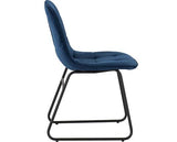 ATHENS RECT & LUKAS DINING SET (X4 CHAIRS) - MEDIUM OAK EFFECT/SAPPHIRE BLUE VELVET
