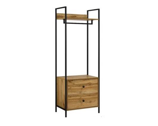 Zulu Open Wardrobe with 2 Drawers-Oak