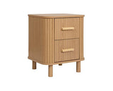 Axel 2 Drawer Fluted Bedside - Oak