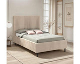 MAINE 5' BED - TAUPE VELVET FABRIC