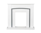 Cassandra Fireplace in Pure White and Grey, 39 Inch