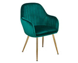 Lonnie Dining Chair Forest Green With Gold Legs ((Pack of 2)