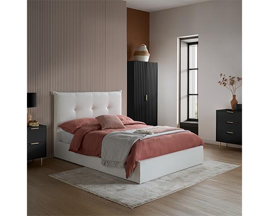 Zara 2 Door Fluted Wardrobe - Black