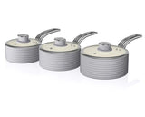 Swan Retro 3 Piece Saucepan Set Grey