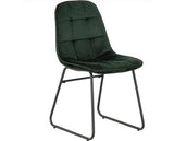 ATHENS RECT & LUKAS DINING SET (X4 CHAIRS) - MEDIUM OAK EFFECT/EMERALD GREEN VELVET