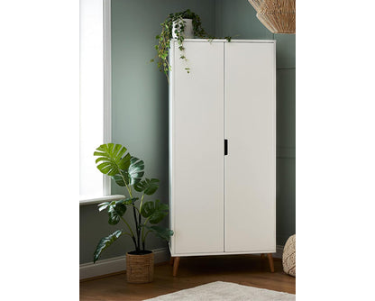 Maura Double Wardrobe - White with Natural