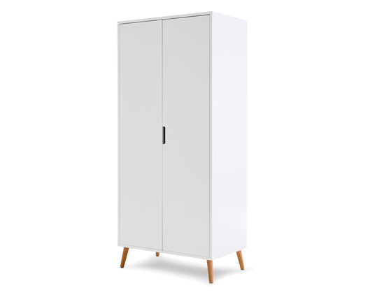 Maura Double Wardrobe - White with Natural