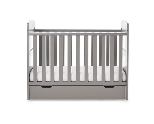 Grady Mini Cot Bed, Under Drawer + Fibre Mattress - Taupe Grey