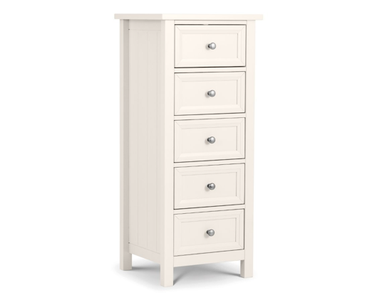 Acadia 5 Drawer Tall Chest - Surf White