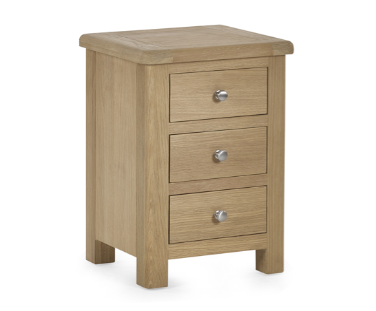 Malani Limed Oak 3 Drawer Bedside