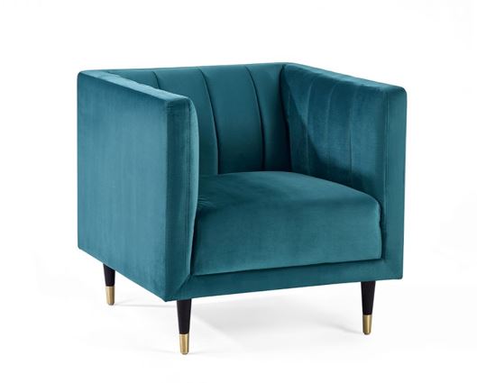 Sutton Scalloped Back Armchair- Teal