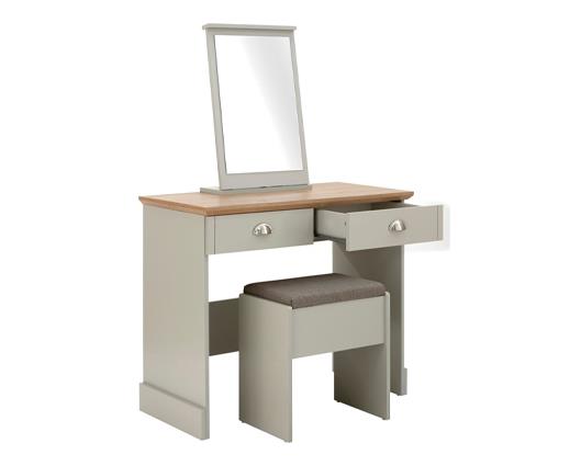 Kinsley Dressing Table With Stool-Grey