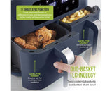 Vortx 8.5 Litre Dual Basket Air Fryer - Midnight