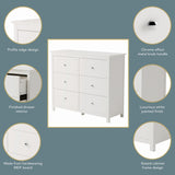 Nairn White 3+3 drawer wide chest of drawers
