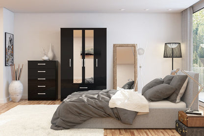 Larz 4 Drawer Chest - Black