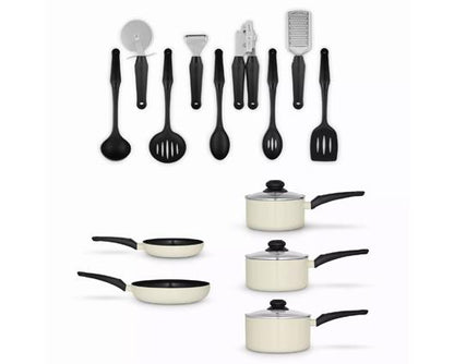 Townhouse 14 Piece Pan and Tool Set - Cream