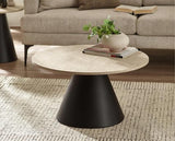 Elgon Coffee and Lamp Table Set Travertine Effect