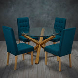 Otho Dining Table Oak With Glass Top