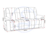 Guildford 3 Seater Recliner Sofa - Grey Fabric