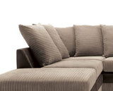Dulcie Left Hand Facing Corner Sofa - Brown & Beige