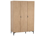 MIAMI 3 DOOR WARDROBE - OAK EFFECT/BLACK