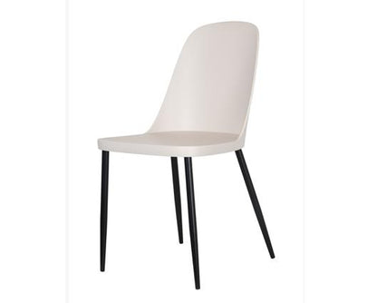 Duo chair, calico plastic seat with black metal legs (pair)