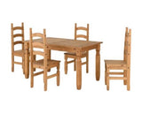 Corona 5' Dining Set - Distressed Waxed Pine