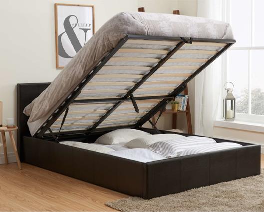 Berlin Small Double Ottoman Bed - Brown