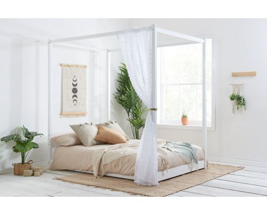 Darwin Four Poster King Bed - White