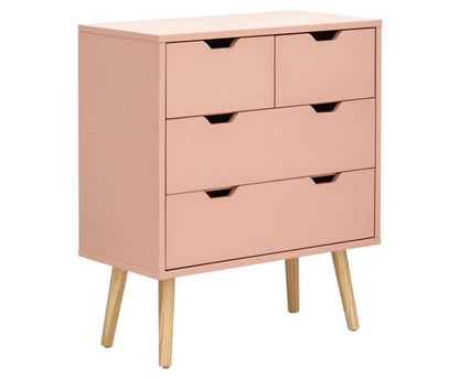 Nessi 2+2 Drawer Chest- Coral Pink