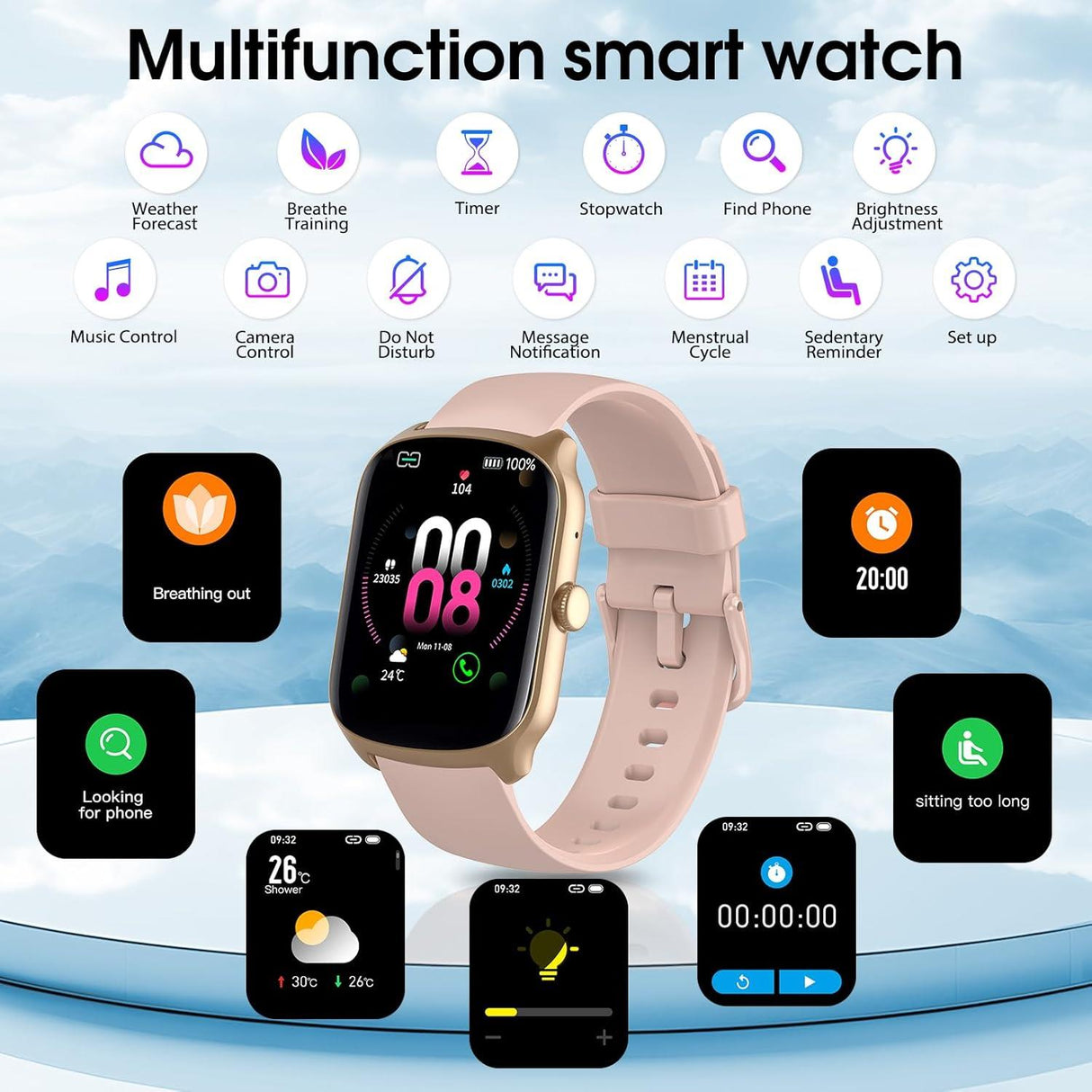 Smart Fitness Watch - Pink