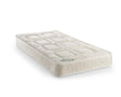 A single bed mattress with a quilted top and ribbed sides, shown at an angle on a plain white background.