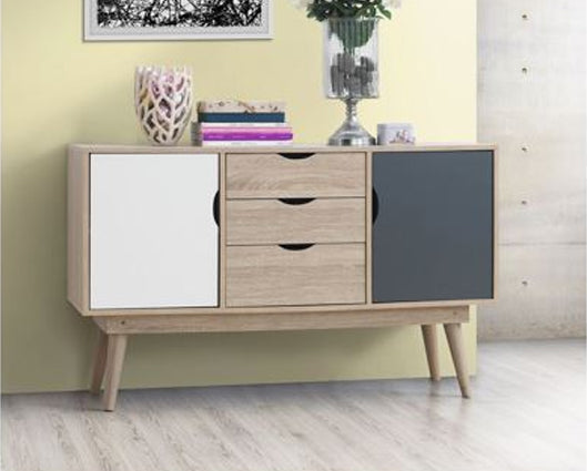 Culton Black & White 2 Sideboard with 2 Doors & 3 Drawers