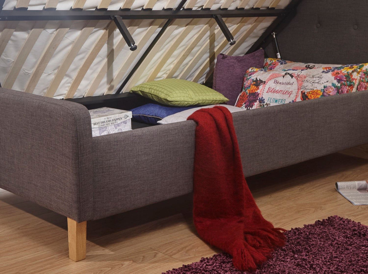 Ashbourne Single Ottoman-Dark Grey