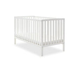 Simple Cot Bed, Under Drawer + Fibre Mattress - White