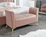 Phoebe Ottoman Storage Bench-Pink