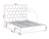 MADISON 4'6" OTTOMAN BED - FAWN VELVET FABRIC