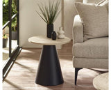 Elgon Coffee and Lamp Table Set Travertine Effect