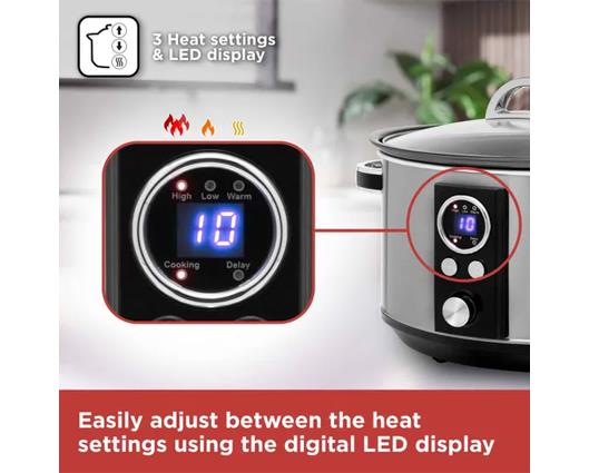 Black and Decker 3.5L Stainless Steel Digital Slow Cooker