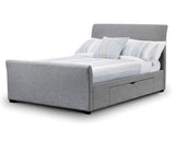 Capri Fabric Super King Bed with Drawers Light Grey