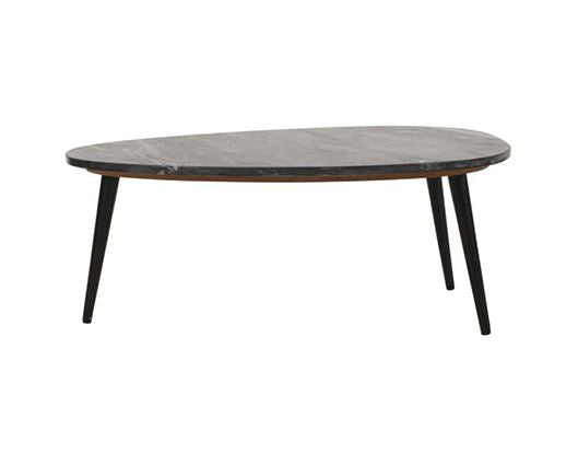 Olin Coffee Table With Black Marble Top & Metal Legs