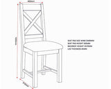 WINDSOR CROSS BACK DINING CHAIR (X2 PER BOX) - NATURAL OAK/OAT FABRIC