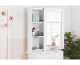 Emilia 1 Drawer Sliding Mirror Dressing Table - White
