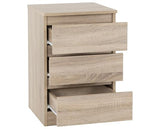 MALVERN 3 DRAWER BEDSIDE X2 - SONOMA OAK EFFECT