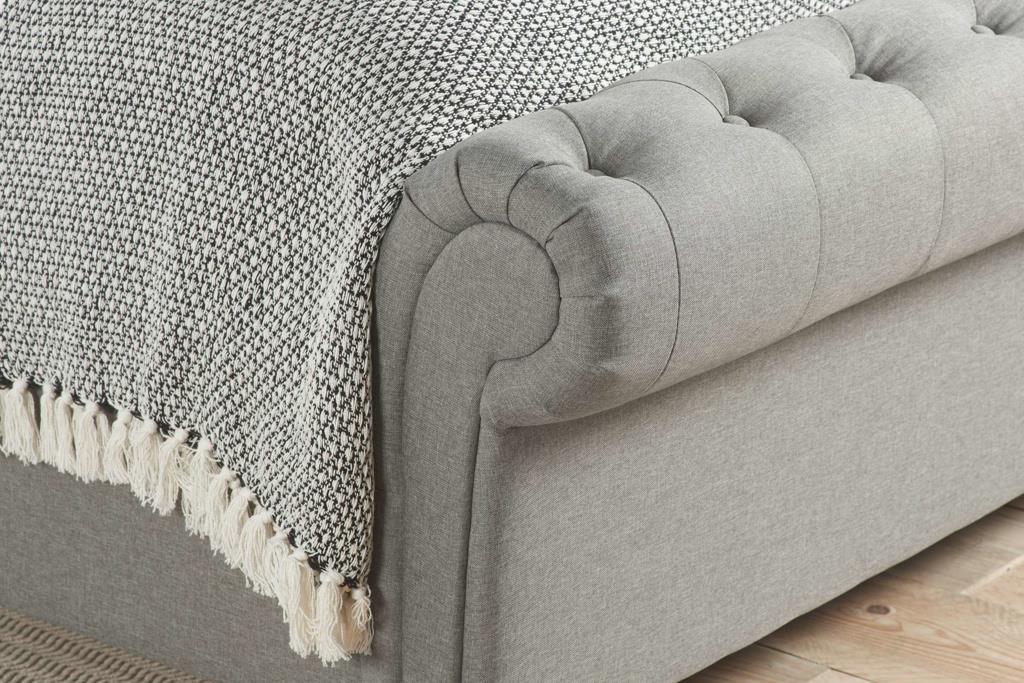 Charlton Side Lift Ottoman King Bed - Grey